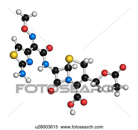 Stock Illustration - Cefotaxime antibiotic drug molecule. Fotosearch