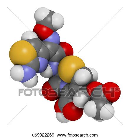 Stock Illustration - Cefotaxime antibiotic drug molecule. Fotosearch