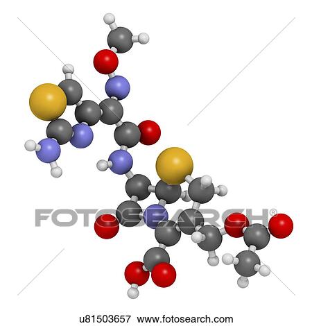 Stock Illustration - Cefotaxime antibiotic drug molecule. Fotosearch