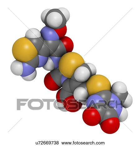 Stock Illustration - Ceftriaxone antibiotic drug molecule. Fotosearch