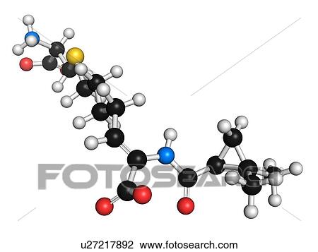 Drawing - Cilastatin molecule. Fotosearch