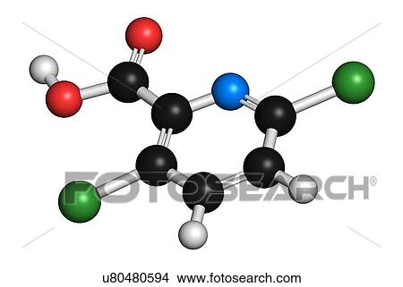 Stock Illustration - Clopyralid herbicide molecule. Fotosearch