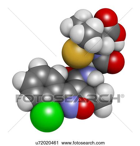 Clip Art - Cloxacillin antibiotic drug molecule. Fotosearch