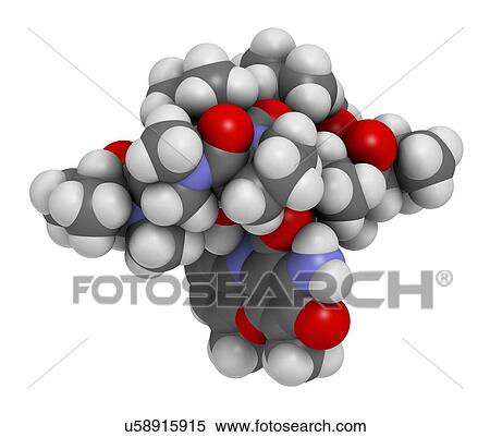 Stock Illustration - Dactinomycin cancer drug molecule. Fotosearch