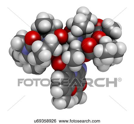 Stock Illustration - Dactinomycin cancer drug molecule. Fotosearch