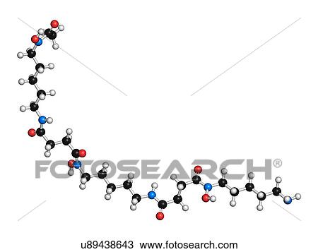Drawing - Deferoxamine drug molecule. Fotosearch