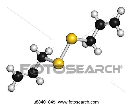 Stock Illustration - Diallyl disulfide garlic molecule. Fotosearch