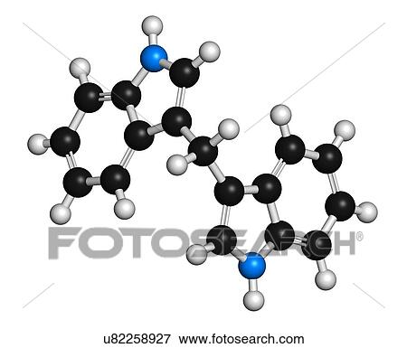 Stock Illustration - Diindolylmethane molecule. Fotosearch