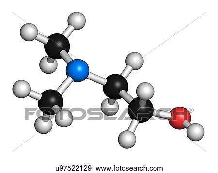 Dimethylaminoethanol molecule View Large Illustration Stock Illustration - Dimethylaminoethanol molecule. Fotosearch