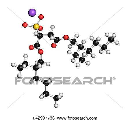 Drawing - Docusate sodium stool softener drug. Fotosearch