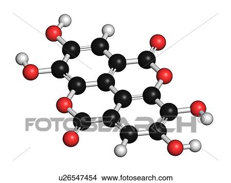 Stock Illustration - Ellagic acid dietary supplement molecule. Fotosearch