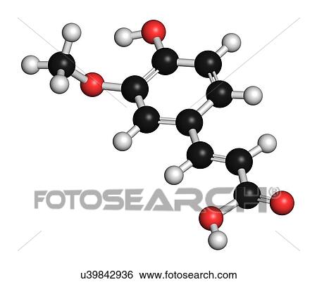 Ferulic acid herbal antioxidant molecule View Large Illustration Stock Illustration - Ferulic acid herbal antioxidant molecule. Fotosearch