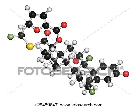 Stock Illustration - Fluticasone furoate corticosteroid drug. Fotosearch
