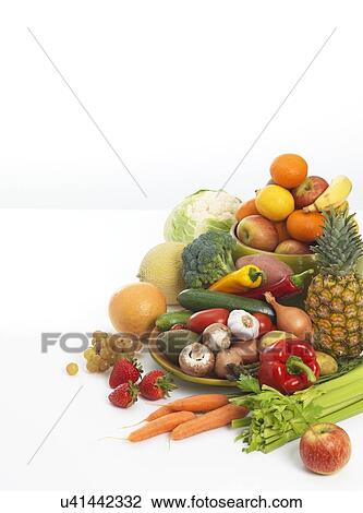 Fruit and vegetables View Large Illustration Drawing - Fruit and vegetables. Fotosearch