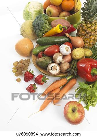 Stock Illustration - Fruit and vegetables. Fotosearch