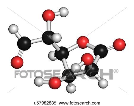 Stock Illustration - Glucuronolactone molecule. Fotosearch