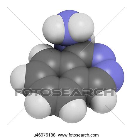 Stock Illustration - Hydralazine hypertension drug molecule. Fotosearch