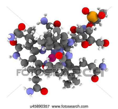 Stock Illustration - Hydroxocobalamin vitamin B12 molecule. Fotosearch