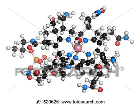 Stock Illustration - Hydroxocobalamin vitamin B12 molecule. Fotosearch