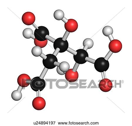 Hydroxycitric acid molecule View Large Illustration Stock Illustration - Hydroxycitric acid molecule. Fotosearch