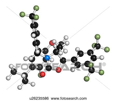 Stock Illustration - Hypercholesterolemia drug molecule. Fotosearch