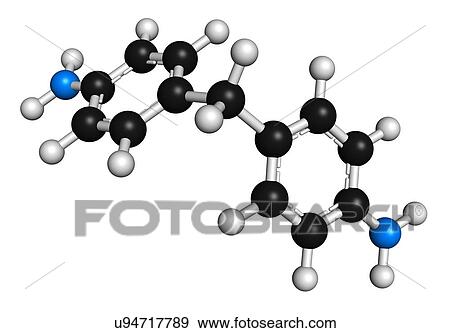 Stock Illustration - Methylenedianiline molecule. Fotosearch