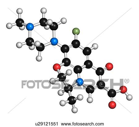 Clip Art - Ofloxacin fluoroquinolone antibiotic drug. Fotosearch