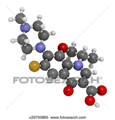Stock Illustration - Ofloxacin fluoroquinolone antibiotic drug. Fotosearch