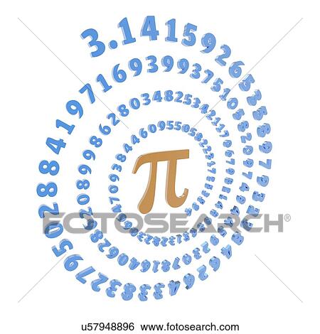 Stock Illustration - Pi symbol and number, artwork. Fotosearch