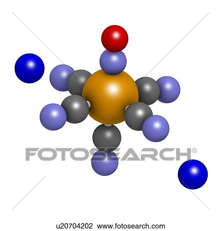 Drawing - Sodium nitroprusside drug molecule. Fotosearch