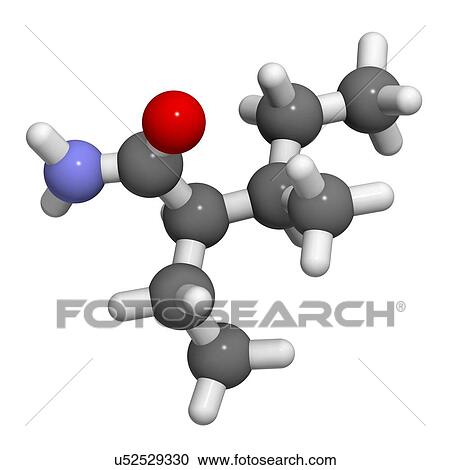 Valnoctamide sedative drug molecule View Large Illustration Clipart - Valnoctamide sedative drug molecule. Fotosearch