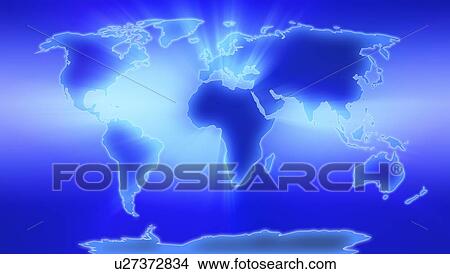 Stock Illustration - World map illustrating the 7 continents. Fotosearch
