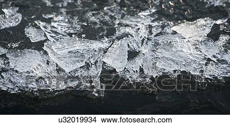 Picture - Chunks of ice, Lake of the Woods, Ontario, Canada. Fotosearch