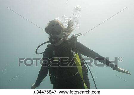 Underwater view of a scuba diver, Ixtapa, Guerrero, Mexico View Large Photo Image Stock Photo - Underwater view of a scuba diver, Ixtapa, Guerrero, Mexico. Fotosearch