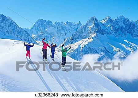"Family on ski trip, Chamonix, France" View Large Photo Image Stock Photo - "Family on ski trip, Chamonix, France". Fotosearch