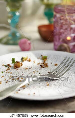 Stock Photo - Fork on empty plate. Fotosearch