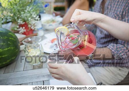 "Fresh home-made drink being poured into glass, close-up" View Large Photo Image Stock Photo - "Fresh home-made drink being poured into glass, close-up". Fotosearch