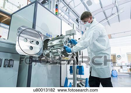 Stock Image - Graphene nano material processing in graphene processing factory. Fotosearch