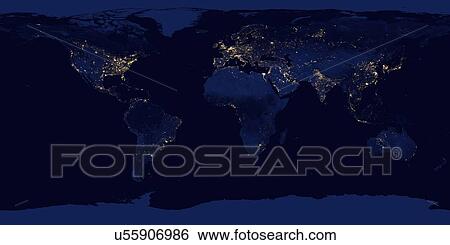 Image of Earth at night. Composite assembled from data acquired by Suomi National Polar-orbiting Partnership (Suomi NPP) satellite over nine days in April 2012 and thirteen days in October 2012 View Large Photo Image Stock Photograph - Image of Earth at night. Composite assembled from data acquired by Suomi National Polar-orbiting Partnership (Suomi NPP) satellite over nine days in April 2012 and thirteen days in October 2012. Fotosearch