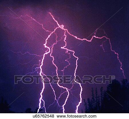 Stock Photo - Lightning photograph from NOAA's National Severe Storms Laboratory (NSSL) Collection. Fotosearch