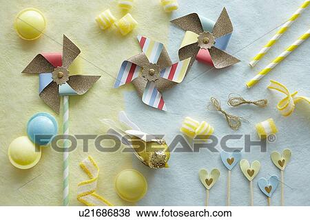 Multi-shaped coloured candies and pinwheels View Large Photo Image Stock Photo - Multi-shaped coloured candies and pinwheels. Fotosearch