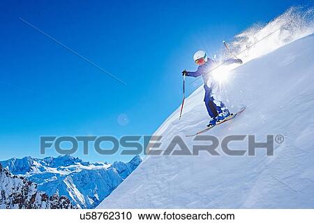 Stock Image - "Skier, Chamonix, France". Fotosearch