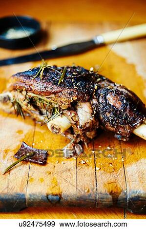 "Spiced leg of lamb, close-up" View Large Photo Image Stock Photo - "Spiced leg of lamb, close-up". Fotosearch