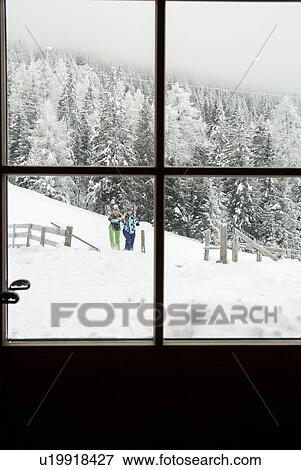 "View of snow-covered forest through window, Sattelbergalm, Tirol, Austria" View Large Photo Image Stock Photo - "View of snow-covered forest through window, Sattelbergalm, Tirol, Austria". Fotosearch