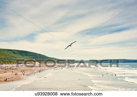Stock Photo - "Woolacombe, North Devon, England". Fotosearch