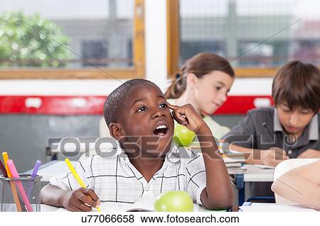 black boy thinking View Large Photo Image Stock Photo - black boy thinking. Fotosearch