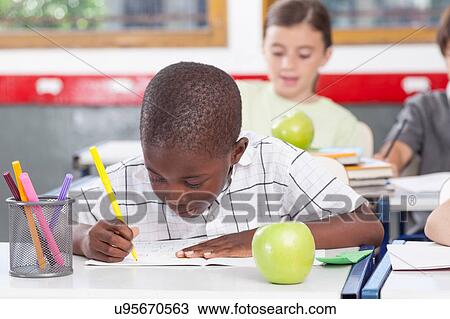 black boy writing View Large Photo Image Stock Image - black boy writing. Fotosearch