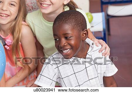 Stock Image - Boy in school. Fotosearch
