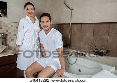 couple at the bathroom View Large Photo Image Stock Image - couple at the bathroom. Fotosearch