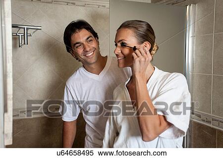 couple at the bathroom View Large Photo Image Stock Photography - couple at the bathroom. Fotosearch